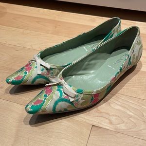 Prada paisley fabric flats